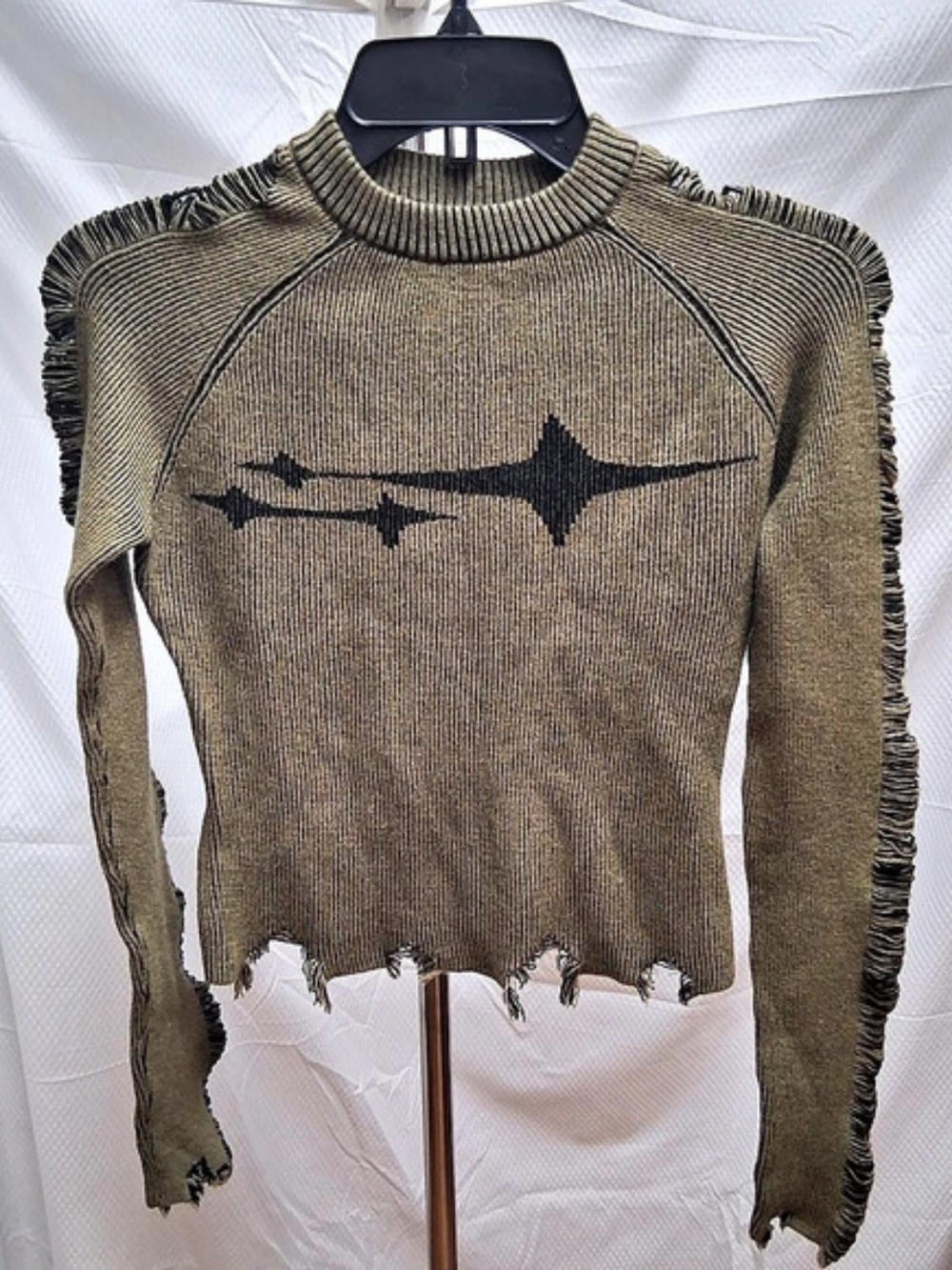 Fashion Nova You're A Star Marled Sweater Brown & Black Small